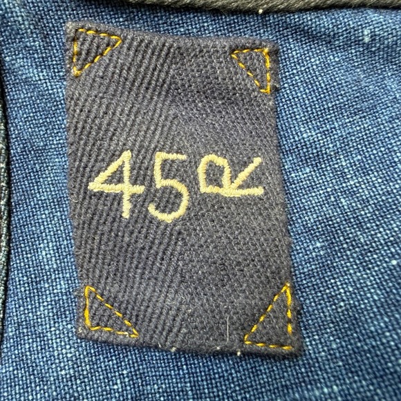 45R 45rpm Studio Japan Indigo 100% Linen Pinafore Wrap Dress Blue Size 0 / XS - Picture 11 of 14